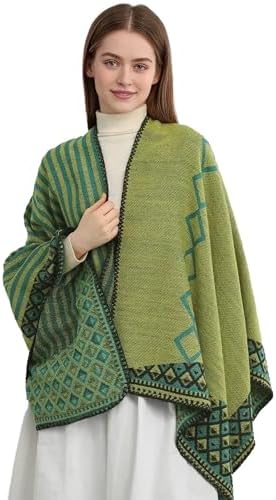 Lacavocor Women's Shawl Wrap Poncho Cape Cardigan Open Front - Image 2