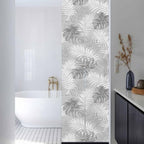 Window Privacy Film Frosted, Grey Palm Trees Tropical Reusable Static Cling Window Tints, Summer Beach Botanical Heat Control Windows Films for Offices, Balcony, 29.5 x 118 Inches - Image 3
