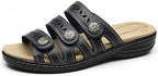 Women's Comfort Leather Slides Lightweight Flat Sandals Cute Slip On Casual Walking Slippers - Image 4