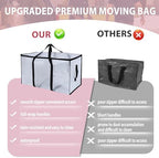 6 Pack Moving Bags Heavy Duty, Extra Large Moving Bags, Moving Supplies, Storage Bags with Handles and Zippers, Waterproof Totes for Storage Space Saving Packaging Shipping and Travel(Clear） - Image 5