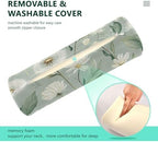 Sage Green Dandelion Neck Roll Pillow Bolster Round Health Memory Foam Long Cervical Cylinder Pillows with Removable Washable Cover for Body Bed Legs Back Yoga - Image 4