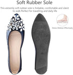 KUNWFNIX Women Ballet Flats Rhinestone Wedding Ballerina Shoes Foldable Sparkly Comfort Slip on Flat Shoes - Image 4