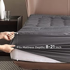 Bedsure Grey Twin Mattress Pad Cover - Quilted Fitted Mattress Topper Protector with 8-21 Inches Deep Pocket, Noiseless Breathable Bed Cover Padded, Machine Washable, Grey,39x75 Inches - Image 3