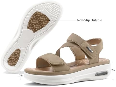 mysoft Women's Comfortable Walking Sandals Platform Wedge Ankle Strap - Image 5
