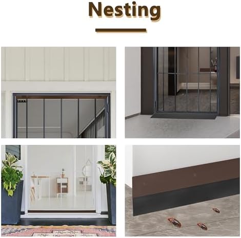 Security Door Seal Kit Aluminum Door Draft Stopper (Copper) Heavy Duty Weather Stripping Door Seal Durable Seal Strip Draft Stoppers for Bottom of Door Sweeps for Interior and Exterior Doors - Image 6