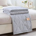Summer Lightweight Washed Cotton Quilt - Soft Reversible Cooling Comforter, Breathable & Washable Bedspread for Night Sweats, Travel, Couch & Bed (Grey, 200x230cm) by Unknown