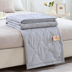 Summer Lightweight Washed Cotton Quilt - Soft Reversible Cooling Comforter, Breathable & Washable Bedspread for Night Sweats, Travel, Couch & Bed (Grey, 200x230cm) by Unknown