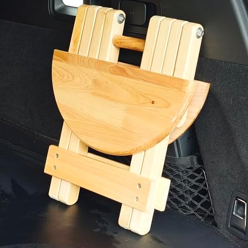 Folding Wood Stool Fully Assembled Side Table Foot Rest Plant Stand - Image 6