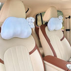 Cute Car Headrest Lumbar Support Seat Cushion Comfortable & Durable Accessories Pillow, Set Includes 2Headrest &2 Lumbar Support for Office Chair Truck SUV (Blue-Elephant) - Image 3