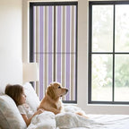 Window Privacy Film Frosted, Purple Brown Striped Static Cling Door Window Covering, Modern Farmhouse Vertical Stripes UV Blocking Windows Film for Office, Hotel, Bedroom, 29.5 x 78.7 Inches - Image 2