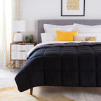 Linenspa All-Season Down Alternative Comforter, Black/Graphite, Full - Image 5
