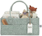Parker Baby Co. Felt Diaper Caddy Organizer - Large, Sage by ParkerBabyCo