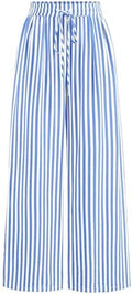 PRETTYGARDEN Womens Pants Elastic Waist Striped Lightweight Palazzo Pant by PRETTYGARDEN