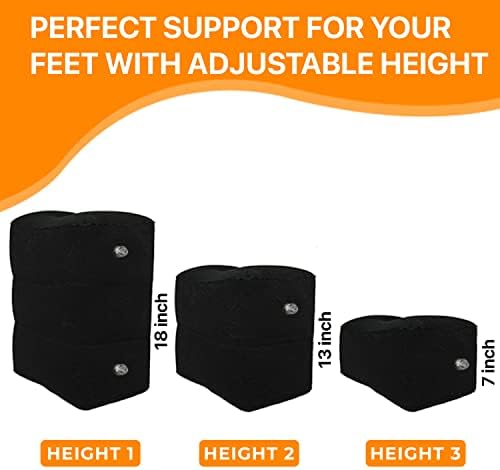 Inflatable Foot Rest Travel Pillow-Adjustable Height Airplane Footrest for Airplane Travel/Car/Train/Home/Office-Airplane Bed for Toddlers, Comfortable Seat Extender for Kids - Black, 2 Pack - Image 3