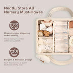 PeraBella Baby Diaper Caddy Organizer, Baby Basket Shower Gift, Portable Changing Table Basket, Postpartum Caddy & Tote Bag Pouch, Newborn Boy & Girl Nursery Essentials Registry, Car Diaper Organizer - Image 7