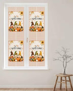 Window Privacy Film Frosted, Thanksgiving Gnomes Reusable Static Cling Window Tints, Fall Orange White Pumpkin Maple Leaf Heat Control Windows Films for Offices, Balcony, 29.5 x 118 Inches - Image 2