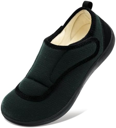 Scurtain Mens House Slippers Comfortable Wide Diabetic Orthopedic Shoes by Scurtain