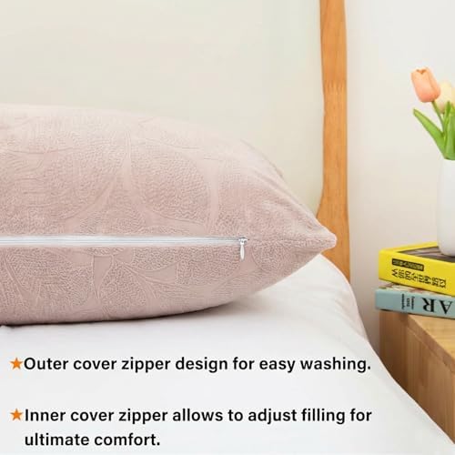 1 MIDDLE ONE Body Pillow, Memory Foam Body Pillows for Adults Sleeping, Long Pillow for Bed, Big Large Firm Full Body Pillow for Side Sleeper, 20x54 Inch, Dusty Pink - Image 4