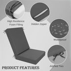 idee-home Outdoor Patio Dining Chair Cushion High Back - Image 2