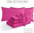 Elegant Comfort 1500 Premium Quality 4-Piece Bed Sheet Set - 18-24 Inch Extra Deep Pocket, Smart Storage Pockets, Wrinkle Free Ultra Soft 4PC Extra Deep Pocket Sheets, Twin/Twin XL, Pink - Image 4
