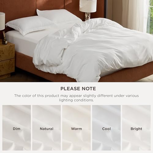 Bedsure Duvet Cover with Fitted Sheet Full - Deep Pocket, Hotel Luxury Soft Double Brushed Bedding Set with Zipper Closure, Includes 1 Duvet Cover, 1 Fitted Sheet, 2 Pillow Shams, NO Comforter, White - Image 6