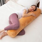 1 MIDDLE ONE Bolster Pillow for Bed, Long Round Body Pillow for Adults with Removable Velvet Cover, Decorative Tube Roll Cylinder Pillow, 47 x 7.87 Inch, Brown - Image 7
