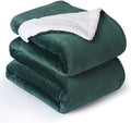 NANPIPER Bed Blanket Reversible Sherpa Flannel Blanket Super Soft Fuzzy Plush Fleece Microfiber (90"x90" Olive Green) Queen by NANPIPER