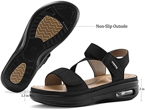mysoft Women's Comfortable Walking Sandals Platform Wedge Ankle Strap - Image 5