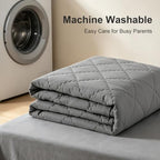 BEDSUM Cooling Toddler Comforter, Rayon Made from Bamboo, Grey - Image 6