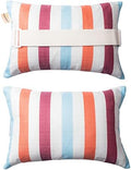 Outdoor Beach Chair Head Resting Pillow, Pool Lounge Chair Pillows with Insert and Adjustable Elastic Stripe for Recliner Sunbrella Neck Attachment, 2 Pack Size 11”*16” Strip II Red by vmgreen
