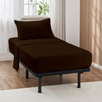 ARlinen 4 PCs Cot Sheets Sets 33" X 75", Egyptian Cotton Fitted Mattress Fits Upto 4"-8" Deep Perfect for Narrow Twin/RV Bunk/Guest Bed Replacement/Camping, Chocolate by ARlinen