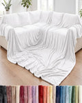 Fleece Blanket Giant Size 120" x 180" - Ultra-Soft Flannel Throw - White by CGKUnlimited