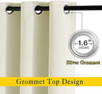 NICETOWN Beige Room Darkening Curtains 66 inches Long, Grommet Thermal Curtains Window Treatment Sound Reducing Drapes for Bedroom/Home Family, W66 x L66, 2 Panels - Image 2
