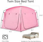 Privacy Sleep Indoor Bed Tent for Adults Kids, Portable Blackout 90% Canopy Tents with 3 Doors Breathable Mesh Windows - Image 2