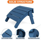 YEFU Folding Adirondack Ottoman Outdoor, Navy Blue - Image 4
