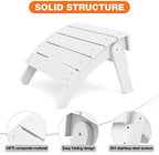 YEFU Folding Adirondack Ottoman Outdoor, White - Image 4