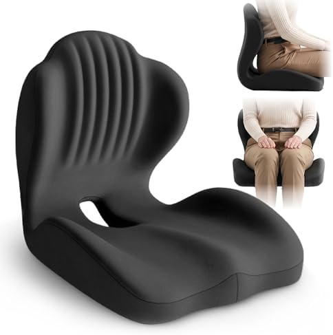 Ergonomic Seat Cushion with L-Shaped Design for Office Chair (Black) by StyleComfortforEveryHome