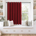 NICETOWN Blackout Curtains 63 inches Long for Living Room Bedroom, Grommet Thermal Insulated Room Divider Drape Window Treatment for Sliding Patio Door, W100 x L63, 1 Panel, Burgundy Red by NICETOWN