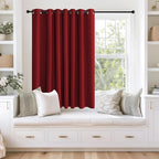 NICETOWN Blackout Curtains 63 inches Long for Living Room Bedroom, Grommet Thermal Insulated Room Divider Drape Window Treatment for Sliding Patio Door, W100 x L63, 1 Panel, Burgundy Red by NICETOWN