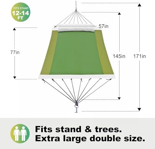 GAFETE 14ft Portable 2 Person Hammock, Quick Dry Textilene, 550 lb Capacity - Image 5