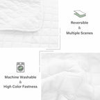 Exclusivo Mezcla Reversible California King Quilt Set, White - Image 6