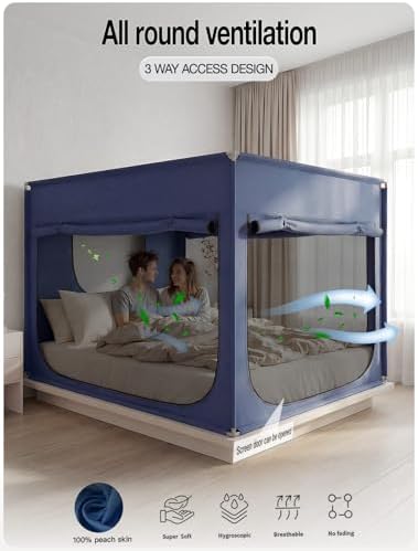 ANC POP Portable Bed Tent, Blackout Privacy Canopy with 3 Doors & Breathable Mesh, Large Space for Adults, Indoor Sleeping Shelter for Dorms/Shared Rooms - Image 4