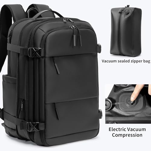 Vacuum Backpack for Travel with Built-In Pump, Expandable Vacuum Compression Carry-On Travel Backpack with Laptop Compartment, Large - Image 2