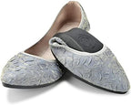 KUNWFNIX Women Ballet Flats Rhinestone Wedding Ballerina Shoes Foldable Sparkly Comfort Slip on Flat Shoes by KUNWFNIX