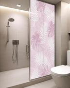 Window Privacy Film Frosted, Pink Yellow Palm Trees Tropical Static Cling Door Window Covering, Summer Beach Botanical UV Blocking Windows Film for Office, Hotel, Bedroom, 29.5 x 78.7 Inches - Image 3