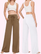 Showitty Wide Leg Pants for Women with Pockets, High Waist Yoga Lounge - Image 2