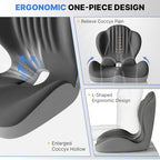 Ergonomic Seat Cushion with L-Shaped Design for Office Chair (Grey) - Image 4