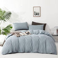 Luxlovery Blue Comforter Set King Dusty Blue Bedding Comforter Set Solid Bedding Set Breathable Blanket Quilts Modern Bedding Set for King Bed by Luxlovery