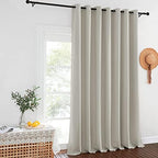 NICETOWN Sliding Door Curtains Extra Wide and Long, Thermal Insulated Large Curtain for Windows Energy Saving Patio Door Panel for Bedroom/Living Room (Natural, W100 x L120, 1 Panel) - Image 2