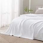 BEDELITE Fleece Blanket Soft Plush King Size Bed Blanket White 108"x90" by BEDELITE